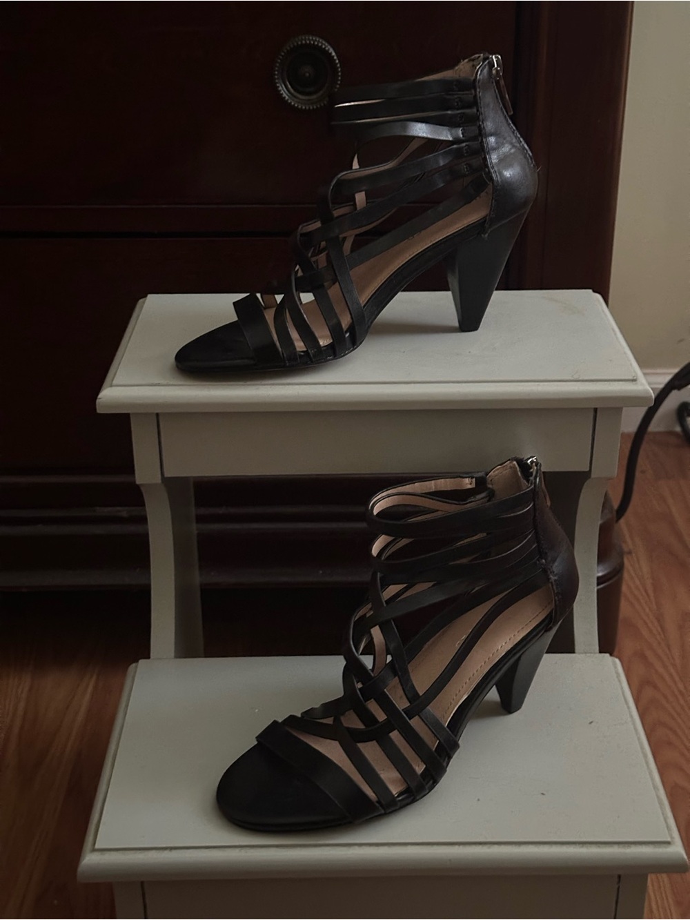 THE LIMITED Adonna Black  Caged Strappy Heel Sandals